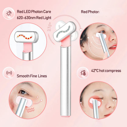 2026 New EMS Microcurrent Face Lifting Device Red Light Facial Wand Eye Neck Massager Skin Tightening anti Wrinkle Beauty Tool