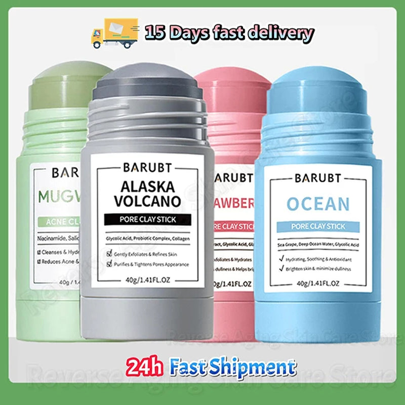 Alaska Volcano Mask Mugwort Cleansing Mask Stick Shrink Pores Acne Deep Blackhead Remover Facial Cleansing Moisturizing Mask 40G