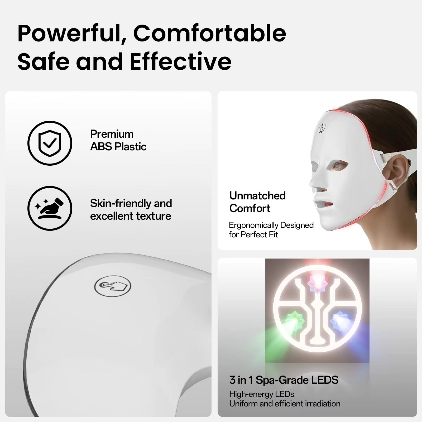 Red Light Mask for Face, 7-1 Colors Red Light Face Mask, Facial Skincare at Home, Cordless, Portable and Rechargeable